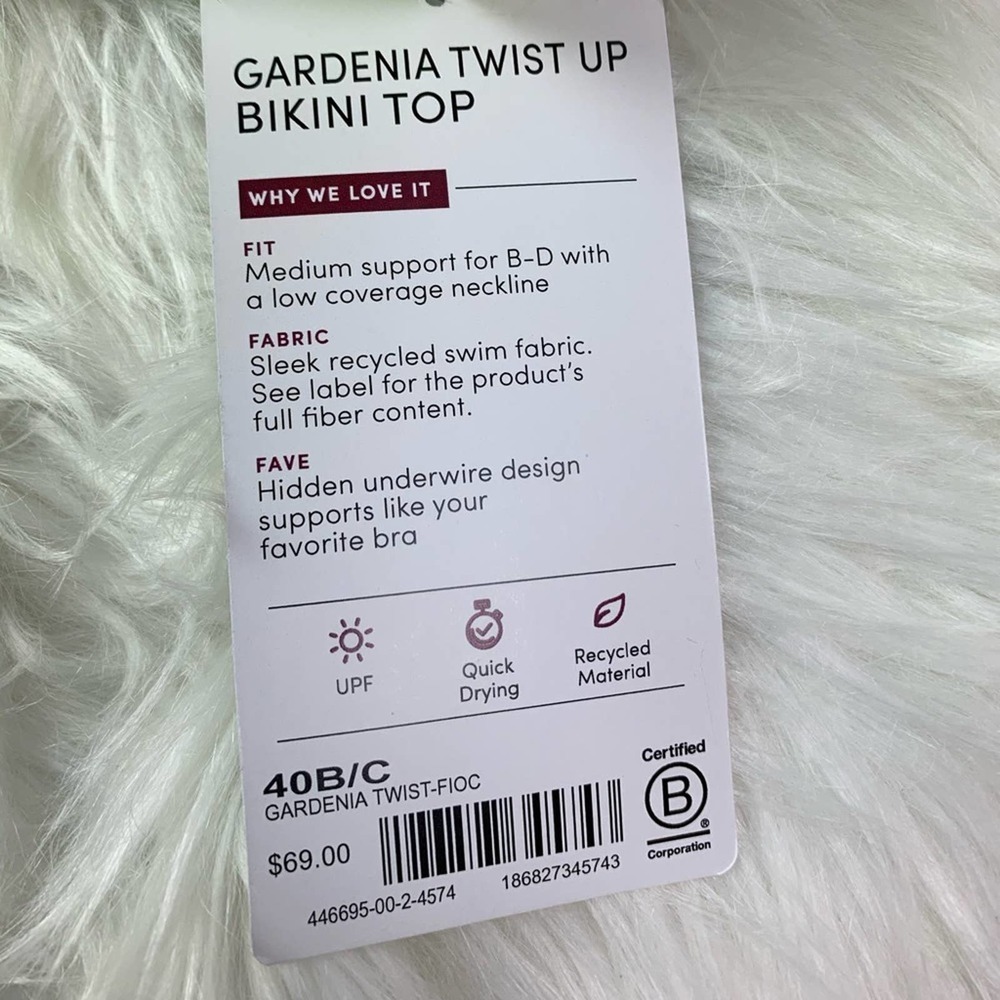 ATHLETA Yellow Gardenia Twist Up Bikini Top 40 B/C - Picture 7 of 7